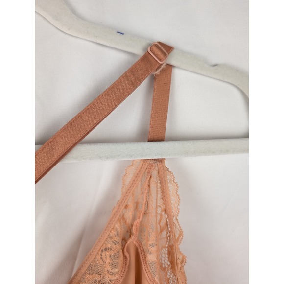 Peach Lace Trim Cami Slip Dress Racerback Adjustable Fairy Dainty Coquette YqK - Picture 8 of 9